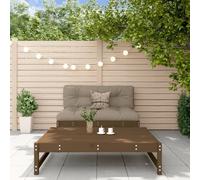 DYRJDJWIDHW Salon de Jardin 2 Pieces Marron Miel en Bois de Pin Massif, Ensemble Canapé et Table Basse pour Jardin Terrasse Patio, Meuble d'Extérieur Résistant aux Intempéries avec Confort Optimal
