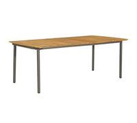 DYRJDJWIDHW Solid Acacia Wood and Steel Outdoor Dining Table 200x100x72 cm, Rustic Garden Patio Table for Family Gatherings, Weather-Resistant Easy Assembly Modern Design