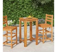DYRJDJWIDHW Solid Acacia Wood Garden Bar Table 60x60x105 cm Outdoor Bistro Dining Set for Patio Terrace Restaurant Durable Weatherproof Easy to Clean