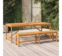 DYRJDJWIDHW Solid Acacia Wood Garden Dining Table 200x90x74 cm with Herringbone Pattern - Outdoor Patio Terrace Furniture Durable Weather-Resistant for Meals & Decor