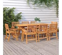 DYRJDJWIDHW Solid Acacia Wood Garden Table 200x90x75 cm Outdoor Dining Patio Furniture for Family BBQ Tea Party with Friends Weather-Resistant Natural Finish
