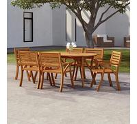 DYRJDJWIDHW Solid Acacia Wood Garden Table 200x90x75 cm Outdoor Patio Dining Set for Family Friends Tea Party BBQ Relaxing Time