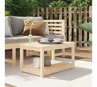 DYRJDJWIDHW Solid Pine Wood Garden Table 82.5x50.5x45 cm Outdoor Patio Dining Table with Storage Shelf Rustic Style for Terrace Backyard Balcony