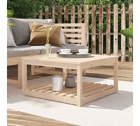 DYRJDJWIDHW Solid Pine Wood Garden Table 82.5x82.5x45cm Outdoor Patio Dining Table with Storage Shelf, Rustic Elegant Design for Terrace Backyard Balcony, Durable Sturdy Construction Untreated Pine