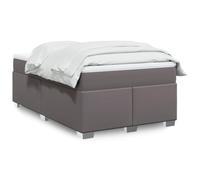 DYRJDJWIDHW Sommier à Lattes avec Matelas 120x190 cm Gris Similicuir, Cadre lit et surmatelas, literie complète pour Chambre Adulte invité, Confort Ferme et Durable