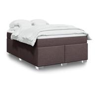 DYRJDJWIDHW Sommier à Lattes avec Matelas 140x200 cm Marron foncé, lit Complet avec surmatelas, Ressorts ensachés pour Un Sommeil réparateur, idéal Chambre Adulte et invité