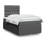 DYRJDJWIDHW Sommier à Lattes avec Matelas à Ressorts ensachés 120x190 cm, tête de lit réglable, surmatelas Confortable, Cadre lit Gris foncé en Tissu Polyester pour Chambre Adulte et invité
