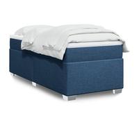 DYRJDJWIDHW Sommier à Lattes avec Matelas Bleu 90x190 cm, Lit 1 Place avec Matelas à Ressorts Ensachés et Surmatelas, Cadre Tissu Polyester pour Chambre Appartement, Confort et Soutien Optimal