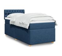 DYRJDJWIDHW Sommier à Lattes avec Matelas Bleu 90x190 cm, literie complète avec surmatelas, Cadre de lit en Tissu Polyester, pour Chambre d'ami ou Adolescent, Soutien Optimal et Sommeil réparateur