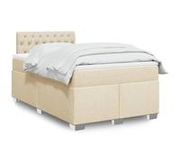 DYRJDJWIDHW Sommier à Lattes avec Matelas crème 120x190 cm, literie complète avec tête de lit, surmatelas et Ressorts ensachés pour Un Sommeil réparateur et Un Soutien personnalisé