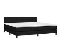 DYRJDJWIDHW Sommier à Lattes avec Matelas et éclairage LED Noir 200x200 cm Tissu Respirant, tête de lit réglable, Ressorts ensachés pour Chambre à Coucher Moderne et Confortable