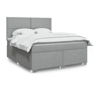 DYRJDJWIDHW Sommier à Lattes avec Matelas et surmatelas 180x200 cm Gris Clair Lit Adulte Confortable à Ressorts ensachés pour Un Sommeil réparateur, tête de lit réglable et Housse Lavable