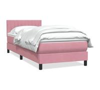 DYRJDJWIDHW Sommier à Lattes avec Matelas et surmatelas intégrés 100x220 cm, tête de lit réglable, Velours Rose, literie complète pour Chambre Adulte invité, Confort Optimal et Sommeil réparateur