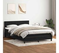 DYRJDJWIDHW Sommier à Lattes avec Matelas et surmatelas Noir 140x210 cm, lit Velours Confortable Ressorts ensachés tête réglable pour Chambre à Coucher et Chambre d'amis