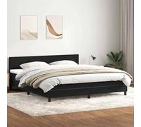 DYRJDJWIDHW Sommier à Lattes avec Matelas et surmatelas Noir Velours 180x210 cm, tête de lit réglable, Ressorts ensachés pour Un Sommeil réparateur, literie complète pour Chambre Adulte et conjugale