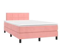 DYRJDJWIDHW Sommier à Lattes de lit et Matelas LED Rose 120x190 cm Velours avec Bande Lumineuse, tête de lit réglable, Ressorts ensachés pour Chambre à Coucher Moderne et Confortable