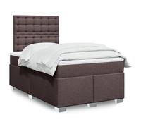 DYRJDJWIDHW Sommier à Lattes et Matelas 120x190cm avec Surmatelas, Tête de Lit Réglable, Marron Foncé, Ensemble de Lit Adulte, Confort Soutien Optimal pour Chambre à Coucher et Chambre d‘Amis