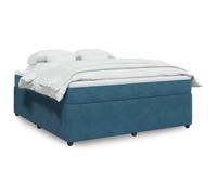 DYRJDJWIDHW Sommier à Lattes et Matelas 180x200 Bleu Velours avec Surmatelas, Cadre de Lit Confortable avec Ressorts Ensachés pour Un Sommeil Réparateur, Chambre à Coucher Adulte