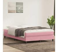 DYRJDJWIDHW Sommier à Lattes lit 140x220 cm Rose Velours sans Matelas, Cadre lit Confortable avec Support Lombaire, Structure Stable pour Chambre à Coucher et Guest Room