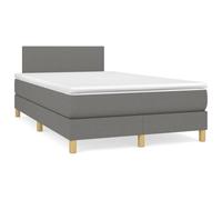 DYRJDJWIDHW Sommier LED Gris Foncé 120x190 cm avec Matelas à Ressorts Ensachés et Tête de Lit Réglable, Cadre de Lit Moderne avec Éclairage RGB pour Chambre à Coucher