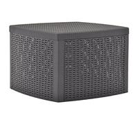 DYRJDJWIDHW Table d'appoint Mocha 54x54x36,5 cm Plastique - Modern Side Table for Garden & Patio with Storage, Weatherproof Polypropylene, Rattan Design, Space-Saving Outdoor Furniture