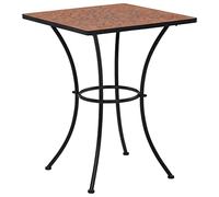 DYRJDJWIDHW Table de Bistro 60 cm en Céramique Mosaïque Terre Cuite pour Jardin et Balcon, Cadre en Fer Robust, Facile à Nettoyer et Assembler, Table Basse Extérieure