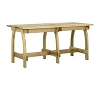 DYRJDJWIDHW Table de Jardin 160x74x75 cm en Bois de Pin Imprégné - Solide et Durable pour Dîner en Extérieur, Salon de Jardin, Résistant aux Intempéries, Design Élégant