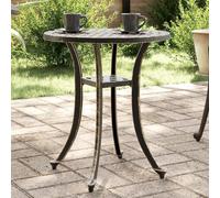 DYRJDJWIDHW Table de Jardin Bronze en Aluminium Coulé Ø48x53 cm - Meuble d'Extérieur et Intérieur Élégant Résistant aux Intempéries avec Plateau Décoratif et 4 Pieds Stables Facile à Assembler