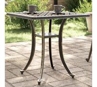 DYRJDJWIDHW Table de Jardin en Aluminium Coulé Bronze 53x53x53 cm - Meuble d'Extérieur et Intérieur Moderne avec Plateau Motifs 4 Pieds Stables Résistant aux Intempéries et Facile à Entretenir