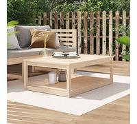 DYRJDJWIDHW Table de Jardin en Bois Massif de Pin 121x82.5x45 cm - Table de Terrasse Extérieure avec Étagère, Stable et Robuste pour Patio, Salon - Meuble de Jardin Élégant et Naturel