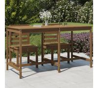 DYRJDJWIDHW Table de Jardin en Bois Massif de Pin Marron Miel 203.5x90x110 cm, Grande Table Extensible pour Jardin et Terrasse, Mobilier d'Extérieur Résistant aux Intempéries