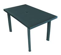 DYRJDJWIDHW Table de Jardin Extensible en Plastique Vert 126 x 76 x 72 cm Résistant aux Intempéries avec Trou pour Parasol, Idéal pour Terrasse, Jardin et Camping, Facile à Nettoyer et Léger