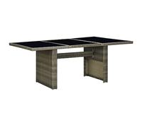 DYRJDJWIDHW Table de Jardin Extérieure en Résine Tressée Marron avec Plateau en Verre Trempé 200x100 cm - Design Moderne, Durable et Facile Nettoyer - Idéal pour Terrasse, Jardin ou Balcon