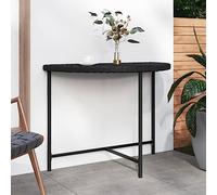 DYRJDJWIDHW Table de Jardin Extérieure en Résine Tressée Noir 100x50x75 cm - Meuble de Jardin Résistant aux Intempéries pour Thé en Plein Air et Repas en Famille - Cadre en Acier Robuste