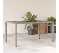 DYRJDJWIDHW Table de Jardin Extérieure en Verre Trempé Gris 150x90x75cm avec Cadre en Résine Tressée et Acier - Meuble de Terrasse Moderne Résistant aux UV pour Jardin, Balcon