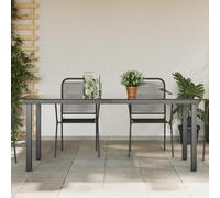 DYRJDJWIDHW Table de Jardin Noir 190x90x74 cm en Aluminium et Verre Trempé - Résistant aux Intempéries, Facile Nettoyer et Assemblage Rapide - Idéal pour Terrasse, Jardin ou Patio