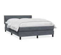 DYRJDJWIDHW Velours Bed Frame with Slatted Base and Mattress Set 140x220cm Dark Grey - Pocket Spring Mattress, Adjustable Headboard, Comfortable Topper for Ultimate Sleep Experience and Bedroom Decor