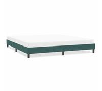 DYRJDJWIDHW Velvet Bed Frame 200x220 cm Dark Green with Slatted Base, Platform Bed with Upholstered Headboard, No Box Spring Needed, Modern Bedroom Furniture for Master Bedroom