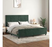 DYRJDJWIDHW Velvet Bed Frame with Adjustable Headboard Dark Green No Mattress Included Sturdy Wood Support for Bedroom Modern Sleeping Solution Comfortable Backrest