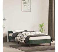 DYRJDJWIDHW Velvet Bed Frame with Headboard Dark Green 100x200 cm Platform Bed No Mattress Included Sturdy Support Slats Modern Bedroom Furniture for Adults