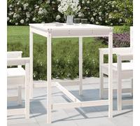 DYRJDJWIDHW White Garden Table 121x82.5x110 cm Solid Pine Wood Outdoor Patio Furniture for Dining, Picnic, BBQ - Durable Weather-Resistant Rustic Design
