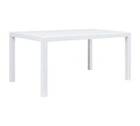 DYRJDJWIDHW White Garden Table 150x90x72 cm Plastic Rattan Look Outdoor Dining Table for Patio Terrace Camping Weatherproof Easy to Clean Lightweight