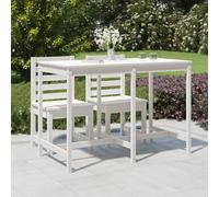 DYRJDJWIDHW White Garden Table 159.5x82.5x110 cm Solid Pine Wood Outdoor Patio Dining Furniture for 6-8 People Weather Resistant Easy Assembly