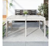 DYRJDJWIDHW White Garden Table 159.5x82.5x76 cm Solid Pine Wood Outdoor Dining Patio Furniture Weatherproof Large Rectangular Table for 6-8 Persons