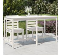 DYRJDJWIDHW White Garden Table 203.5x90x110 cm Solid Pine Wood Outdoor Dining Patio Furniture for 6-8 People Weather-Resistant & Easy Assembly