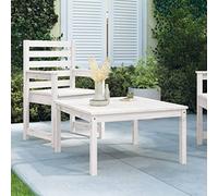 DYRJDJWIDHW White Garden Table 82.5x82.5x45 cm Solid Pine Wood Outdoor Patio Furniture for Dining with Family and Friends, Rustic Elegant Design for Terrace Backyard