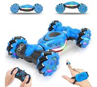 Dysaim Voiture Telecommandé Tout Terrain RC Stunt Auto Car Télécommandée | 2,4GHz 4WD 360° Rotation Offroad Drift Musique Eclairage 2 Batterie Noël Cadeau pour Enfants 6-12 ans