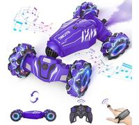 Dysaim Voiture Télécommandée, 4WD Voiture Télécommandée Tout Terrain,2.4Ghz RC Car,Rotation à 360°, avec Lumière, Musique, Pulvérisation, Cadeau Noël pour Les Garçons Et Les Filles 6-12, Violet