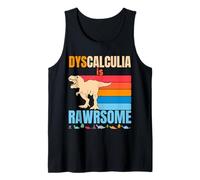 Dyscalculia Is Awesome Dinosaure pour la sensibilisation au TDAH pour garçons et filles Débardeur