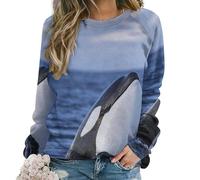 Dyscalibro Pull décontracté pour femme, chandail en molleton jaune citron pour femmes, haut à manches longues et col rond, Orque d'orque, XXL